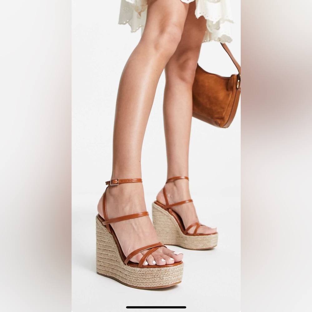 Tan espadrille Wedge Sandals